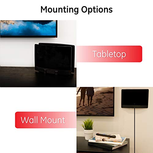 Ge Ultrapro Optima Tv Antenna With Signal Enhancing Reflector Panel, Supports 4K 1080P Vhf Uhf Hd Digital Long Range Antenna, Smart Tv Compatible, Includes 10Ft Coaxial Cable, Black, 34137 #TOP5