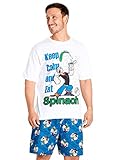 Popeye Pijama Hombre Verano - Pijama Corto Hombre M-3XL (XXL, Blanco)