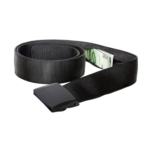 Travel Security Belt - Hidden Money Belt Pouch - Anti-Theft Concealable Design with Zipper Pocket for Cash, Card, Accessories - Adjustable Fit for Men and Women