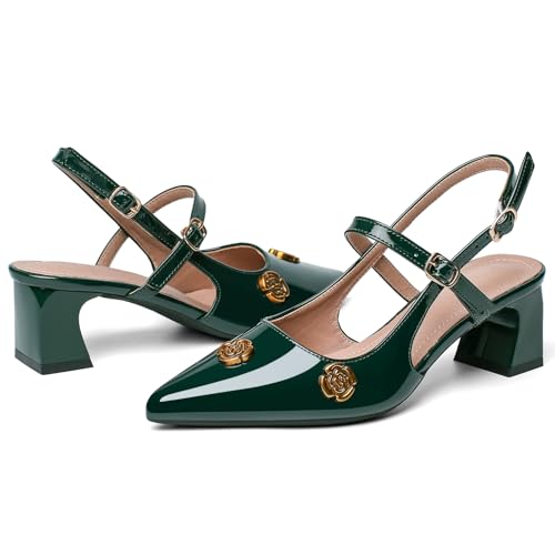 Heels for Women Block Chunky Platform High Heels Closed Pointed Toe Ankle Strap Dressy Comfortable Formal Dress Pump Shoes