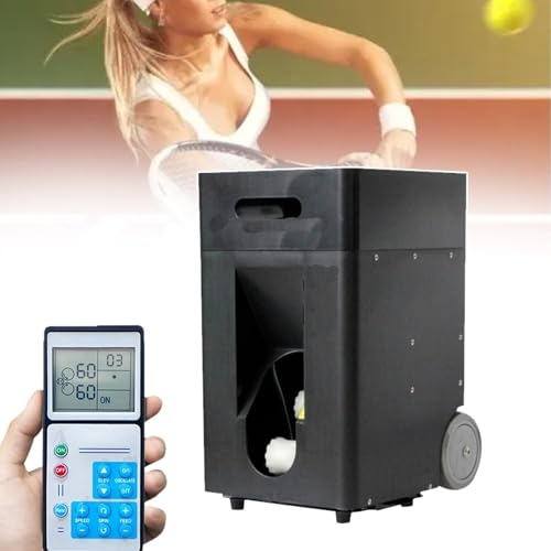 Adjustable Tennis Ball Server, Multiple Serving Modes, Elevation Adjustment 20°-70°, for Multi-Angle Tennis Training - Built-in 24V5A Lithium Battery