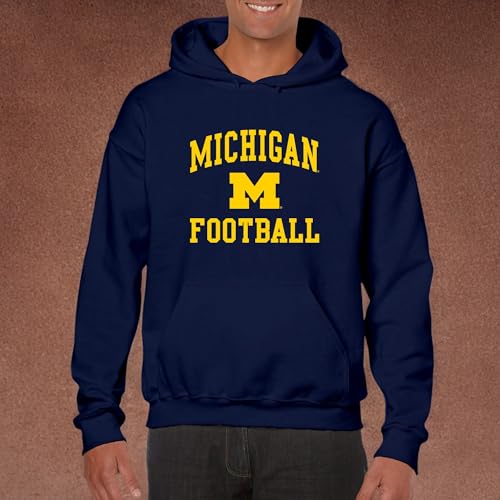 AH1097 - Michigan Wolverines Arch Logo Football HOODIE - 2X-Large - Navy - Image 6