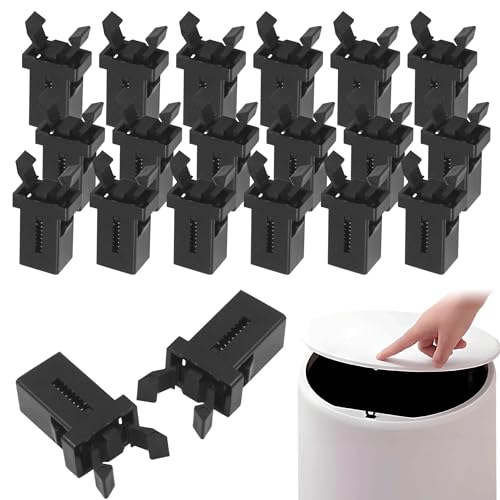 Curver 20-Pack Black Plastic Waterproof Touch Top Lids - Compatible with Flexible Bin Lid Catch & Suitable for Storage & Home Appliances