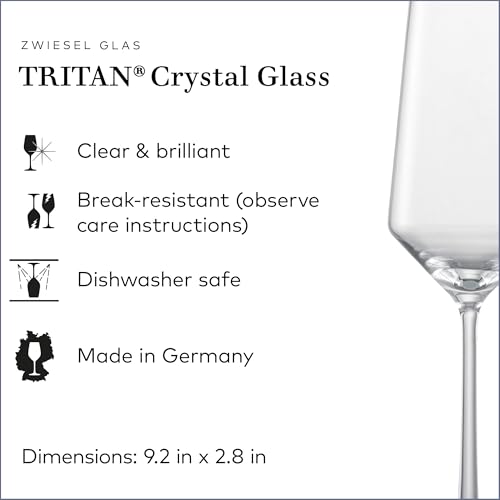 ZWIESEL GLAS Pure Champagne Glass (Set of 6), Champagne Flutes with Effervescent Point, Dishwasher-Safe Tritan Crystal Glasses, Made in Germany (10 Ounce) - Image 3