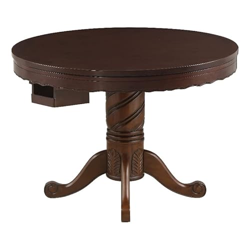Coaster Home Furnishings Turk 3-In-1 Round Pedestal Game Table Tobacco #TOP8