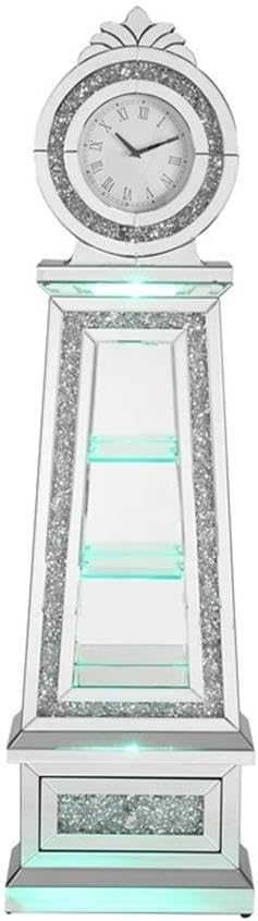Acme Noralie Grandfather Clock in Mirrored & Faux Diamonds