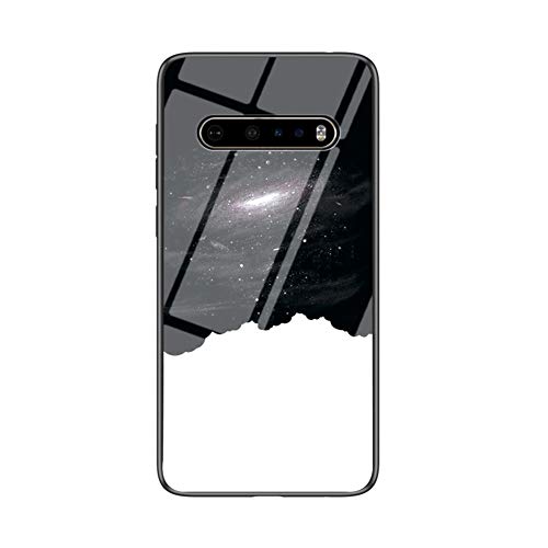 BaiFu Multicolor Case for LG V60 ThinQ 5G/LG G9 Case Gradient Clear Tempered Glass Cover Case Compatible with LG V60 ThinQ 5G/LG G9 (Universe Starry)