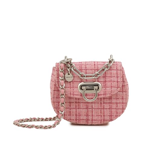 Image of Miraggio Fate Micro Crossbody Bag For Women | Tweed Texture Mini Sling Bags With Detachable Chain | Gift Items For Women