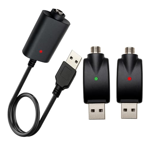 LIQBOYU Compatible with 510 Thread Port, USB Smart Charging Cable, Overcharge Protection Adapter with LED Indicator for Household Wireless Soldering Iron, 3-Piece Set (3, Black)