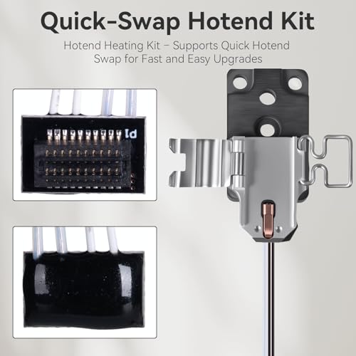 A1/A1 Mini Hotend Heating Assembly Kit Compatible with Bambu Lab A1/A1 Mini 3D Drucker, Austauschbares Heizelement-Kit mit Thermistor Schnellklemme Fixierter Heizblock