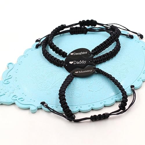 Uloveido Mom Dad Daughter Best Friends Forever Bitch 1/2/3 Family Friendship Bracelets for Mother Daddy Daughter Best Friends4