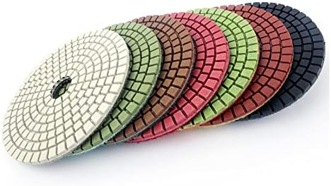 JGSL 7pcs 4 Inch Diamond Polishing Pads Kit 50-3000 Grit for Granite Stone Concrete Polishing Wheels 100mm Wet Grinding Discs Set