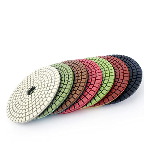 Jgsl 7Pcs 4 Inch Diamond Polishing Pads Kit 50-3000 Grit For Granite Stone Concrete Polishing Wheels 100Mm Wet Grinding Discs Set #TOP1