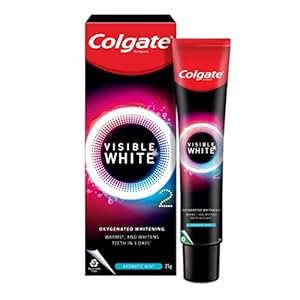 Colgate Visible White O2, Teeth Whitening Toothpaste, Aromatic Mint, 25g, Active Oxygen Technology, Enamel Safe Teeth…