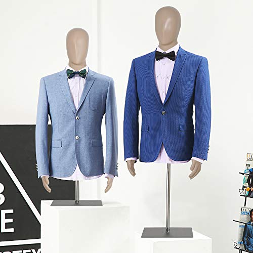 Female/Male Mannequin,39-56/42-59 Inch Height Adjustable Torso Dress Form Sewing Manikin Dress Model Mannequin Stand Mannequin Display Head Dress Mannequin Clothing Form Metal Base Stand (42-59Inch) #TOP5