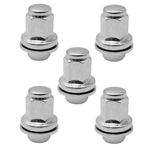 Image of M14-1.50 Lug Nuts 5PCS Compatible with Toyota Tundra 2007-2021 | Replacement for 90942-01103 / 90942-A1001 - Rust Resistant Chrome Finish, Lug Nuts for Front and Rear Wheels