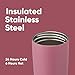 Owala SmoothSip Slider Insulated Stainless Steel Coffee Tumbler, Reusable Iced Coffee Cup, Hot Coffee Travel Mug, BPA Free 20 oz, Purple/Pink (Crochet Queen)
