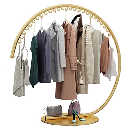 ZOLPINL Perchero Redondo Dorado, Resistente, para Tiendas de Moda, para Dormitorio