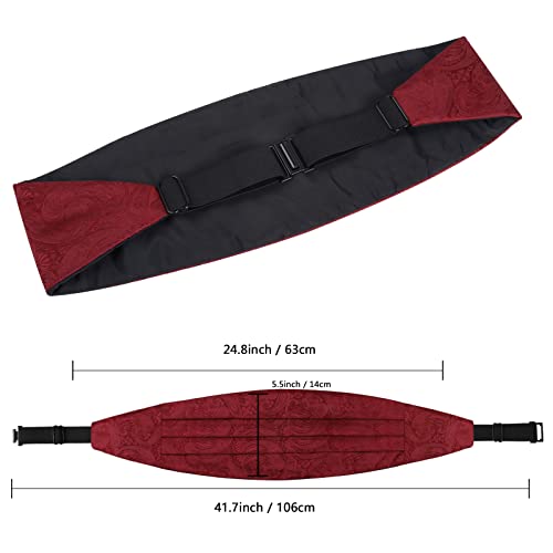 Image of Alizeal Mens Paisley Adjustable Bow Tie Set | Pre-tied Cummerbund Pocket Square Perfect for Weddings Business Formal Events