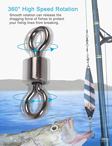 image for Facikono Fishing Barrel Swivels Set, 210pcs Rolling Bearing Snap Conne