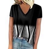 𝐀𝐧𝐠𝐞𝐛𝐨𝐭𝐞 des Tages 𝐇𝐞𝐮𝐭𝐞 Damenbekleidung, Sommer Tops Kurzärmlige Übergröße Outdoor Oberteile Streetstyle Sommer Soft Top Passform V Ausschnitt Sportoberteil Grau 2XL