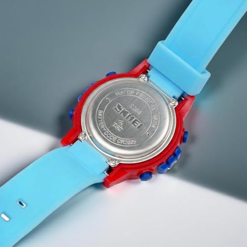 Image of SKMEI Kids Sports Digital Watch, Multi Color Dial Lightweight ABC CaseWatch for Boys & Girls, TPU Soft Rubber Band, Water Resistant 50M, Alarm, Chrono, Date Display Watch for Kids-2266