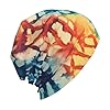 HJFCZH Adult Fashion Knitted Knit Hat Exotic Tribe Tie Dye Style Picture Soft Unisex Beanie for All Seasons Black #2