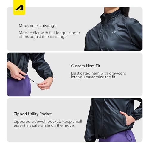 Image of Boldfit Windcheater Jacket for Women, Lightweight & Wind-Resistant with Reflective Cool Jacket for Women, Relaxed Fit-Stylish Windbreaker for Outdoor with Zipper Pockets