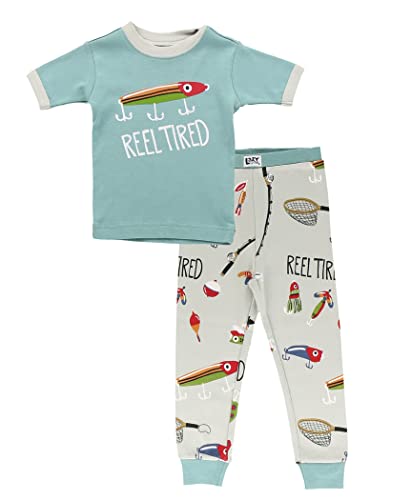Lazy One Short-Sleeve Pajamas Sets for Girls and Boys, Kids' Soft, Animal PJs, Lake Pajamas