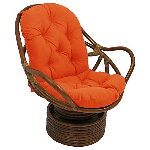 Rattan Swivel Rocker Cushion,48" Micro Suede Pads Waterproof Not Rattan Frame Thicken Chair Cushion For Patio Outdoor Indoor-Orange 48X24X5Inch #TOP2