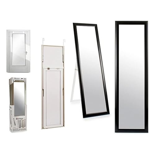 Specchio da terra nero legno cristallo (30 x 120 cm)