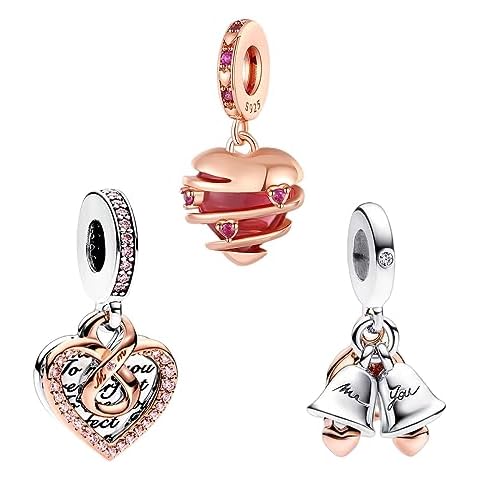 Doyafer 925 Sterling Silver Love Heart Charm Set Cover