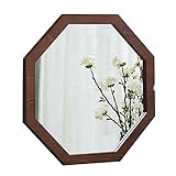 ★ MATÉRIEL DU CADRE: Il est fait de grand bois massif, le matériau est solide, la structure est ferme et stable. le matériau du cadre en bois octogonal en noyer incurvé, avec la conception de la plaque arrière, pas facile à oxyder, protège efficacement la sécurité de la surface du miroir.