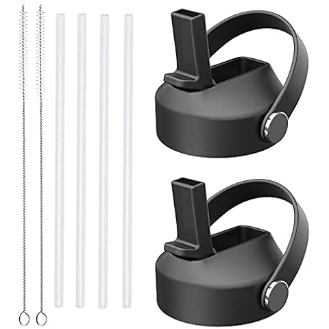 Straw lid for Hydroflask Wide Mouth Water bottle,Flex Straw Lid compatible with Hydro Flask 12 16 18 20 32 40 64 oz,Sports Straw Cap Flip Top Lid Water Bottle Lid Accessories… Cover