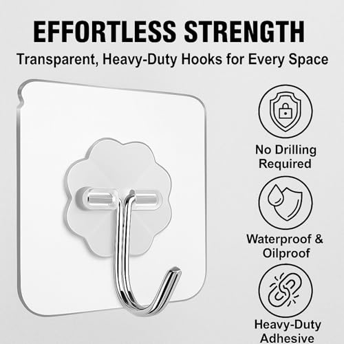 Image of SIGNAMIO 20 Pcs Wall Hanger Adhesive Hooks for Wall Heavy Items - Durable Adhesive Wall Hook for Cloth, Kitchen, and Bathroom, Wall Hooks for Hanging