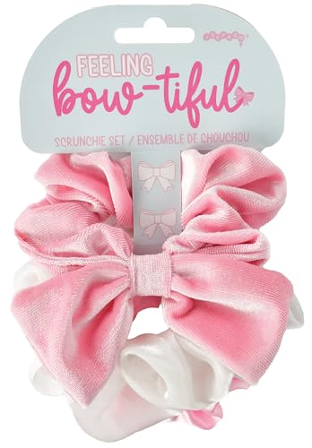Chouchous en satin iscream contre la casse des cheveux, élastiques doux rose et blanc