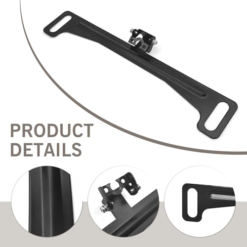 Image of Shakas 1 PC Car Rear View Camera License Plate Bracket, 7.8 inch x 1.42 inch Metal Structure Rust-Proof Durable Fixed Holder, 0.59 inch Reversing Camera Bracket with Wrench Screw, Universal for Cars (Black)