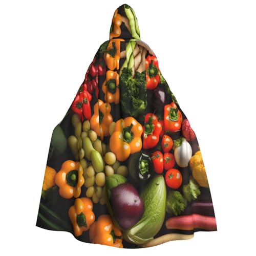 Costume cape Halloween adulte magicien vampire imprimé légume
