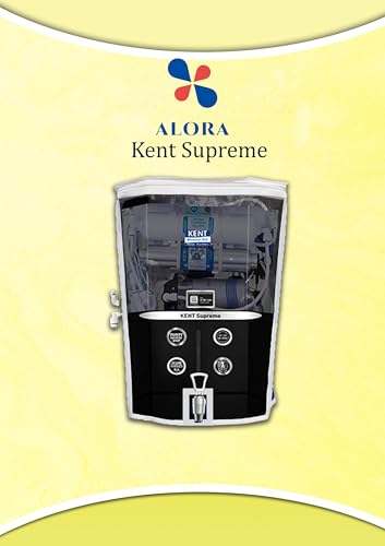 Image of Alora Water Purifier Cover Compatible with Kent Supreme Black - PVC with Transparent Front & White Border | Waterproof & Dustproof and Scratch Resistant. (53.5x39x25.5 cm)