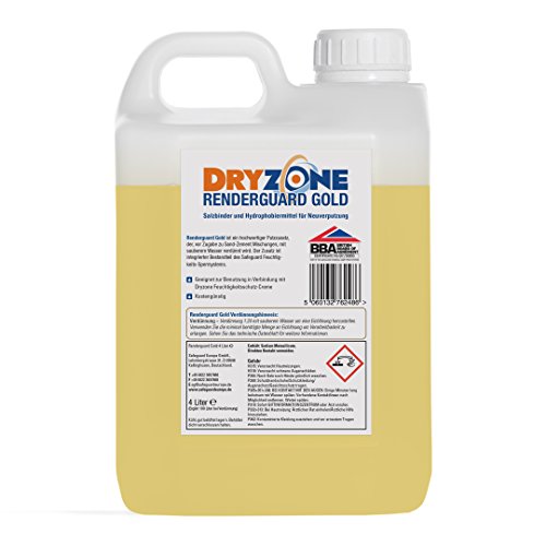 Preisvergleich Produktbild Dryzone System - Renderguard Gold (4L) Salzbinder und Hydrophobiermittel für Neuverputzung