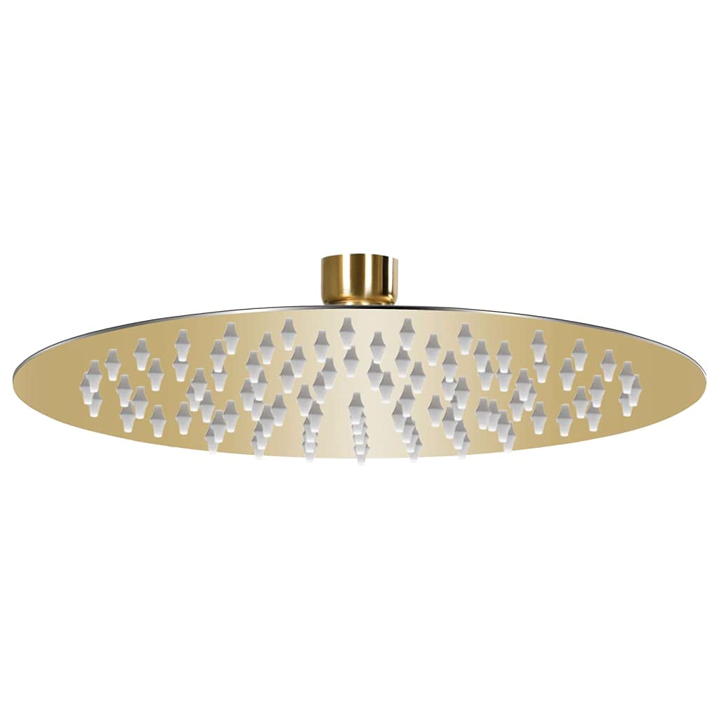 Douche à effet pluie en acier inoxydable 20 cm rond doré pour rénovation salle de bain moderne