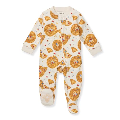 Image of Burt's Bees Baby Boys' Sleep and Play Pjs, 100% Organic Cotton One-piece Zip Front Romper Jumpsuit Pajamas