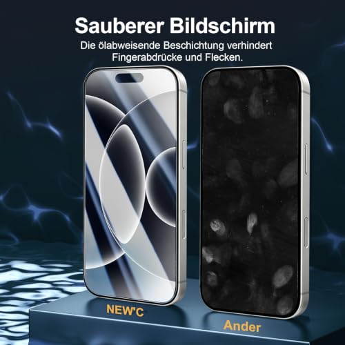 NEW'C für iPhone 18 Pro für Panzerglas Schutzfolie – Ansicht 5