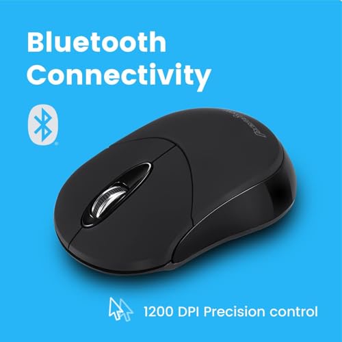 Image of Perixx PERIMICE-802B Wireless Bluetooth Mouse - Portable Design for Windows, iOS, and Android Tablet - Black Rubber Black
