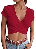 Función: camiseta sexy de manga larga con botones. Camiseta de fiesta para mujer. Yoins - Camiseta de manga larga ajustada para mujer y niña