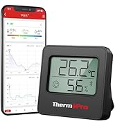 ThermoPro 温湿度計 Bluetooth 温度湿度計 デジタル 温度計 無線 高精度 見やすいデカ文字 スマホで温度湿度管理 アラーム機能 壁掛け マグネット スタンド付 梅雨