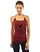 PattyBoutik Women Halter Drape Front Twinset Top (Burgundy Medium)