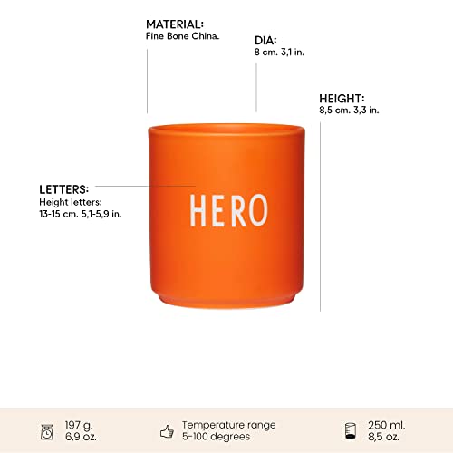 Kaffeetasse Design Letters Orange Hero Porzellanbecher für jeden Anlass