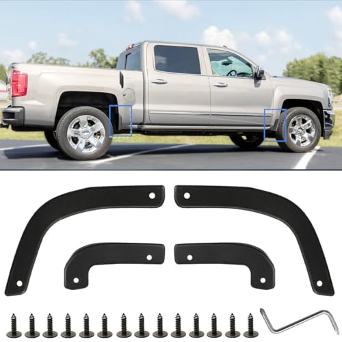 Image of Mud Flap Delete for Chevy Silverado 1500 Accessories 2019-2026, Mud Guard Chevrolet Silverado 1500 Parts Mudflaps Front Rear Replacement Kit 2019 2020 2021 2022 2023 2024 2025 2026