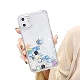 Full Body Luxury Floating Sparkle Quicksands Phone Case Soft TPU Flowing Protective Cover for Girls Women Glitter Liquid for iPhone APP Case for iPhone 13 & for iPhone 14